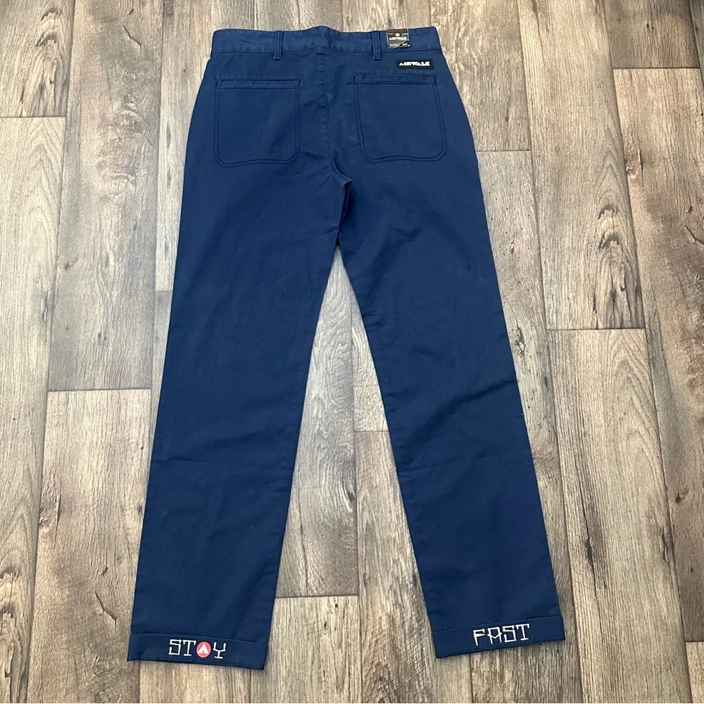 Airwalk Stay Fast Chino Cotton Casual Pants Mens Size 32x32 Blue Marine